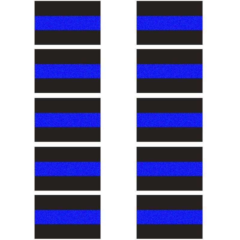 Creatrill 10 Pack Reflective License Plate Stickers (1.5" x 1") Police Thin Blue Line Vinyl Decal Stickers Honoring Police Law Enforcement Vinyl Window Laptop Tape - Image 1